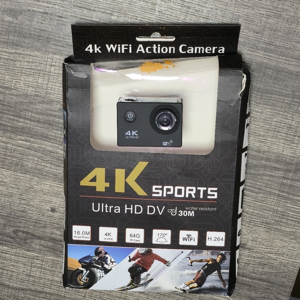 4K Sports 30M Water Resistant Camera 64G Wifi - Picture 1 of 7